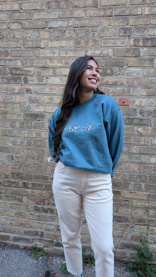 Chicago Floral Crewneck