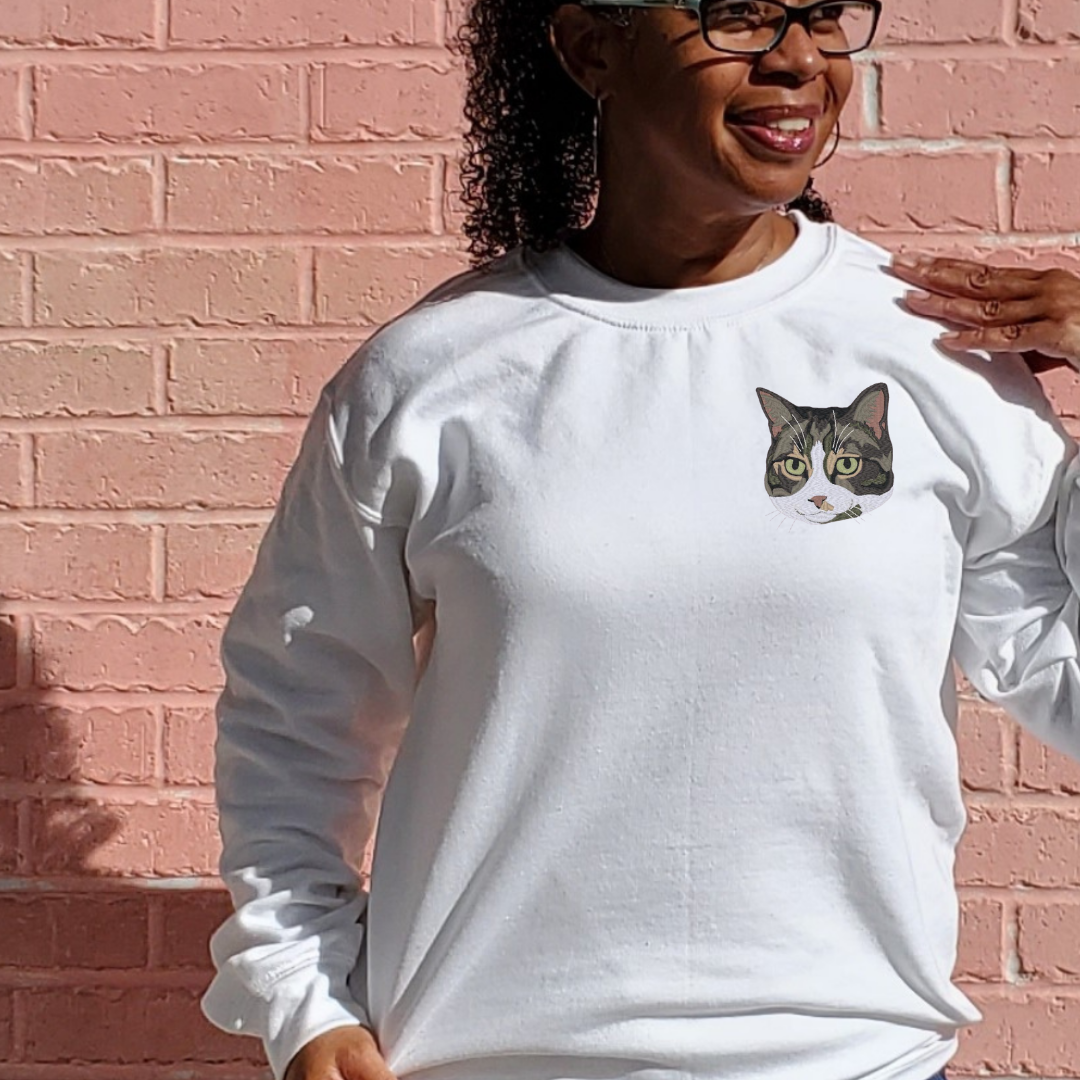 Sassy Pants Cat Embroidered Sweatshirt