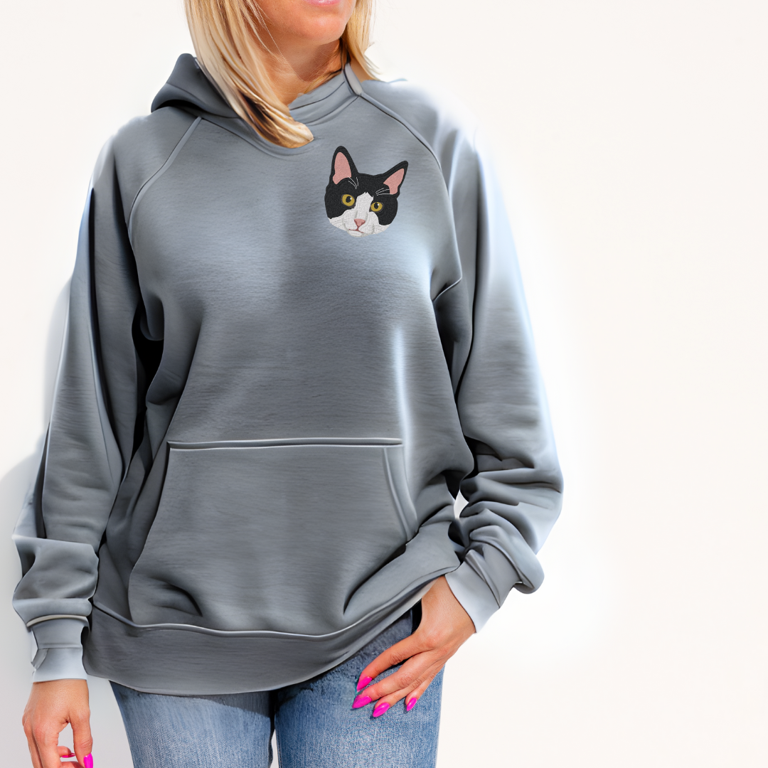Tuexdo Cat Embroidered Sweatshirt