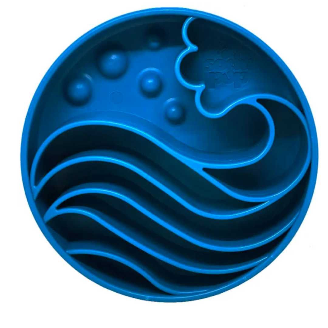SodaPup Wave Design eBowl Enrichment Slow Feeder Bowl for Dogs